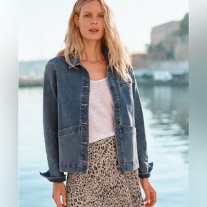 Garnet Hill Denim Chore Jacket  Organic Cotton outdoors trending garden